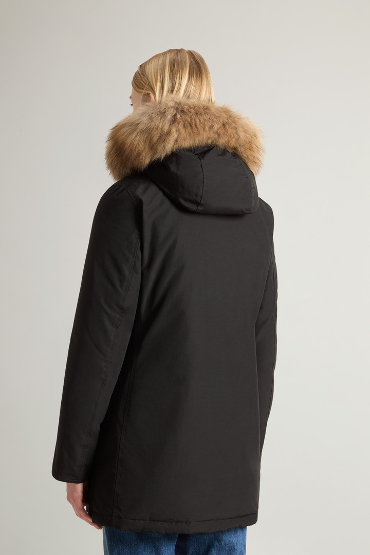 Arctic Parka in Ramar Cloth with Four Pockets and Detachable Fur Black photo 3 | Woolrich