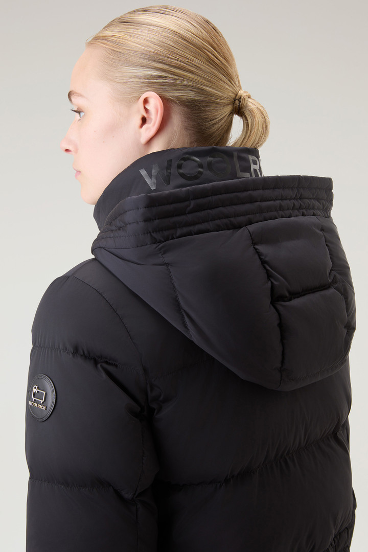Hooded Alsea Down Jacket in Stretch Nylon Black photo 4 | Woolrich