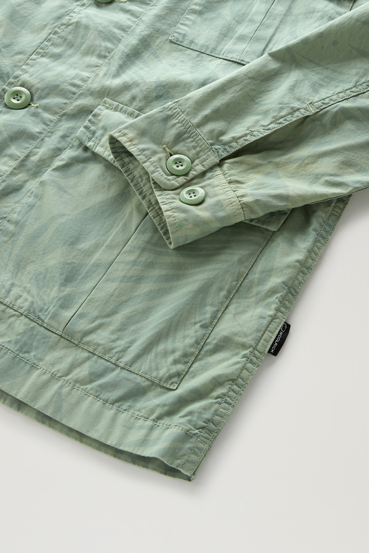 Shirt Jacket in Pure Cotton Printed Poplin Green photo 7 | Woolrich