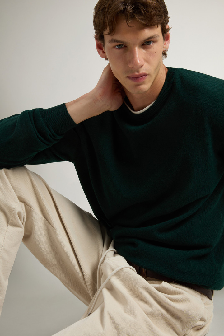 Pure Wool Crewneck Sweater Green photo 4 | Woolrich