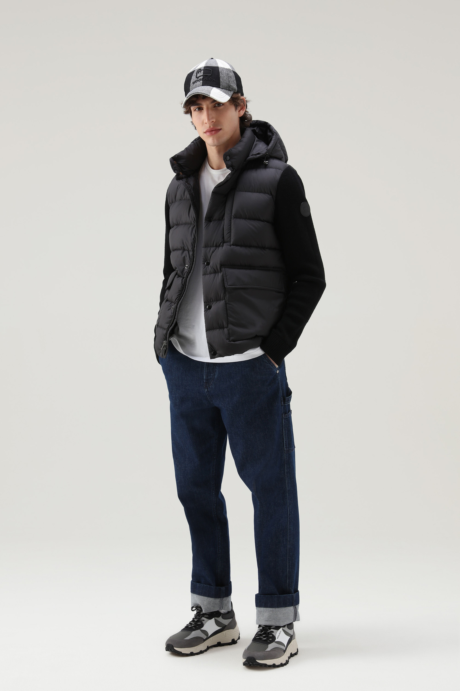 Sierra-Jacke mit Ärmeln aus Merinowolle und abnehmbarer Kapuze Schwarz photo 2 | Woolrich