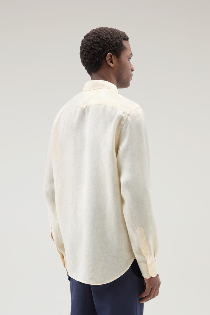 Overhemd van achteraf geverfd, zuiver linnen Wit photo 3 | Woolrich