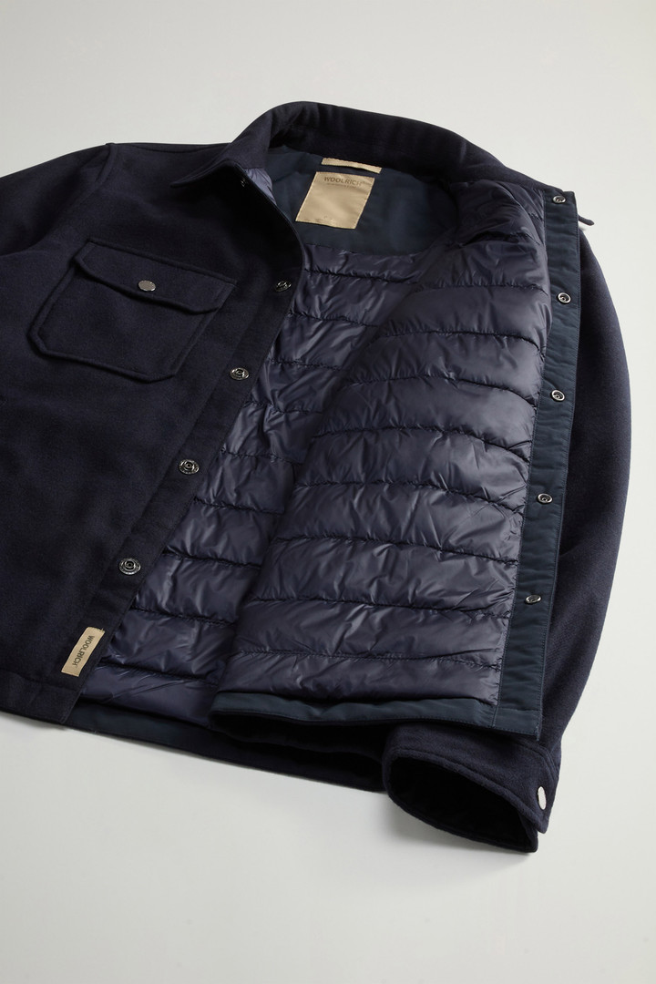 Giacca a camicia Alaskan in misto lana italiana Melton riciclata Blu photo 8 | Woolrich