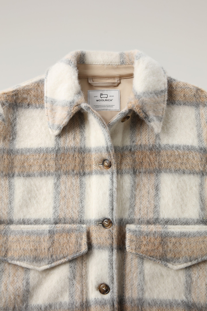 Brushed Blended Wool Overshirt with Fringe Beige photo 2 | Woolrich