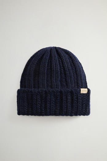Beanie in Rippoptik aus Alpaka-Wollmischung Blau | Woolrich