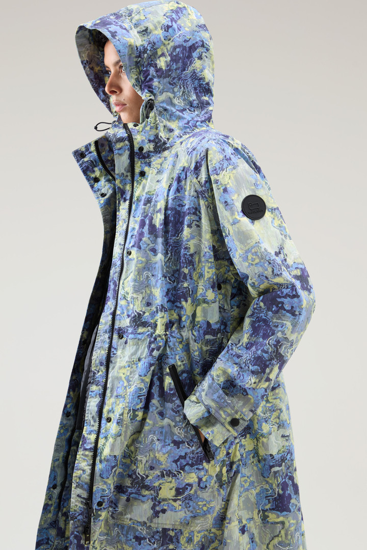 Hooded Parka in Printed Cordura Fabric Blue photo 4 | Woolrich