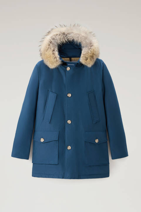 Arctic Parka in Ramar Cloth with Detachable Fur Trim Blue photo 2 | Woolrich