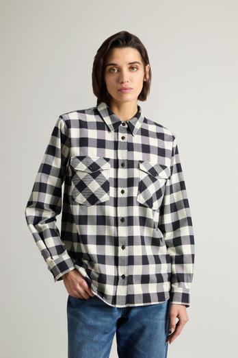 Flannel Shirt with Buffalo Check Pattern Blue | Woolrich