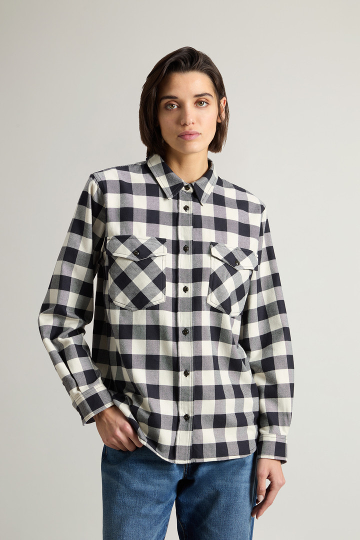 Camicia in flanella con motivo a quadri Buffalo Check Donna Blu