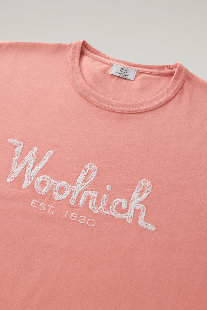 Pure Cotton Embroidered T-Shirt Pink photo 6 | Woolrich