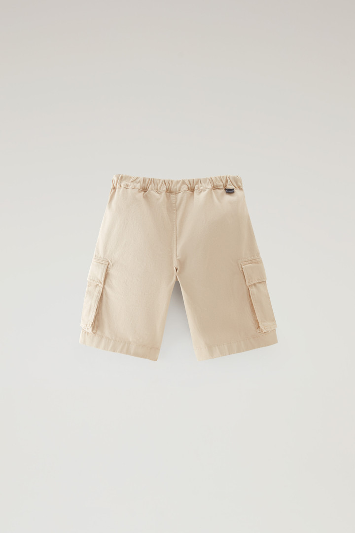 Pantalones cortos cargo de niño teñidos en prenda de algodón elástico Beige photo 2 | Woolrich