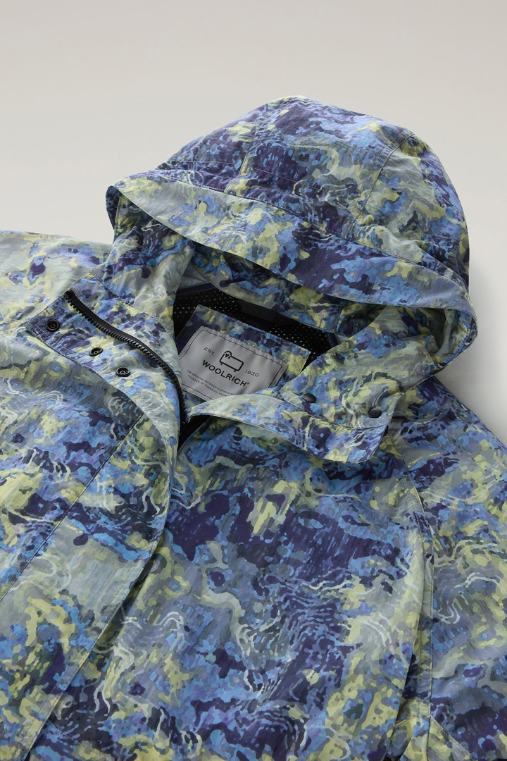 Hooded Parka in Printed Cordura Fabric Blue photo 6 | Woolrich