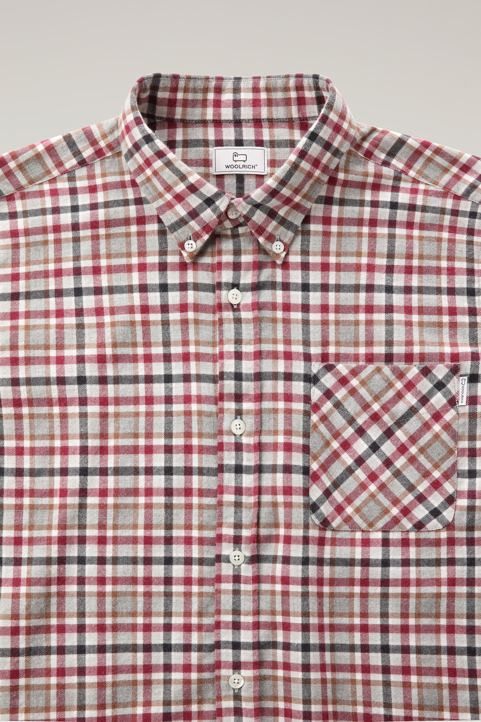 Klassisches Karo-Shirt aus Baumwolle und Wolle Rot photo 6 | Woolrich
