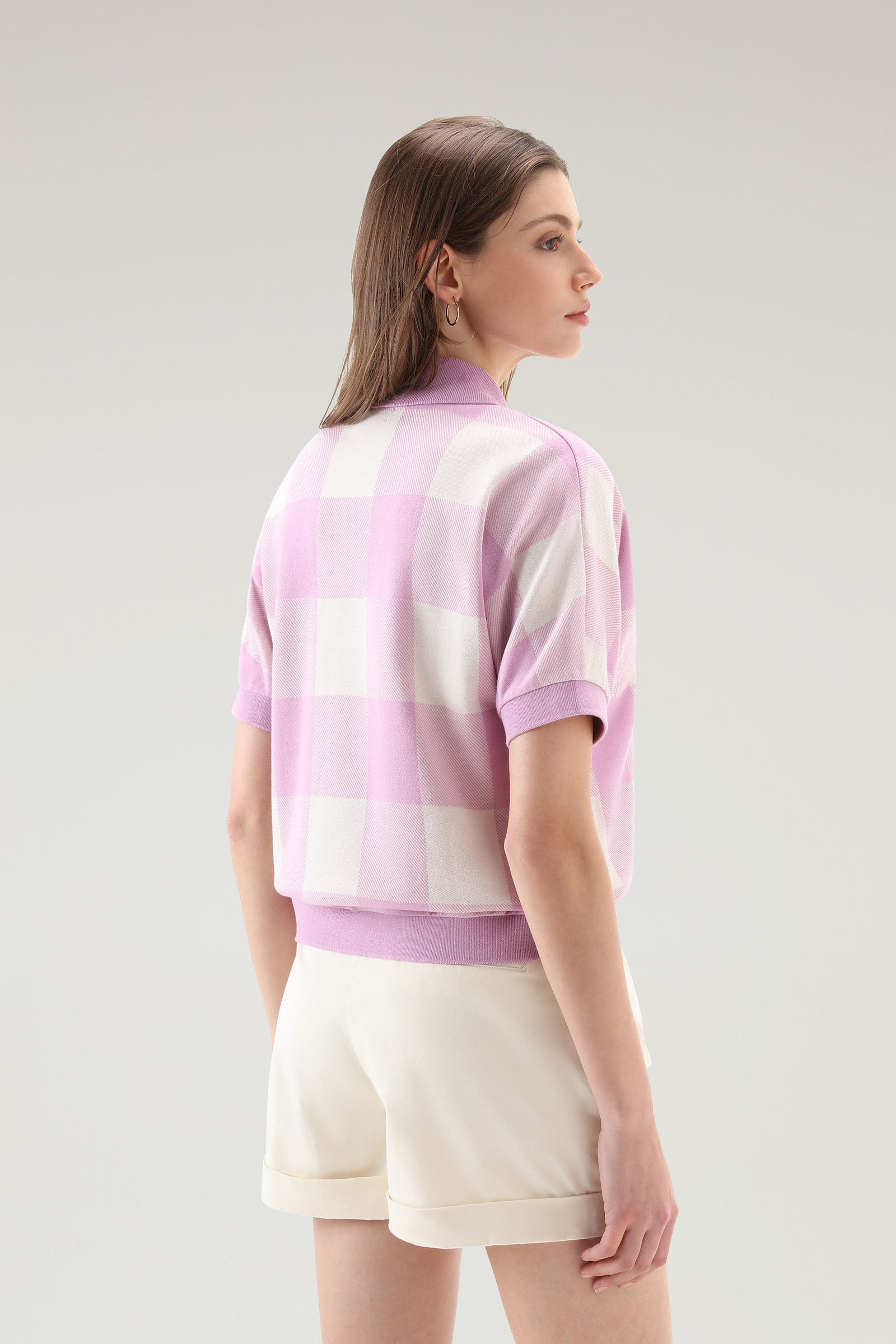 Poloshirt mit amerikanischem Karomuster aus einer garngefärbten Mischung aus Baumwoll-Stretch rosa photo 3 | Woolrich