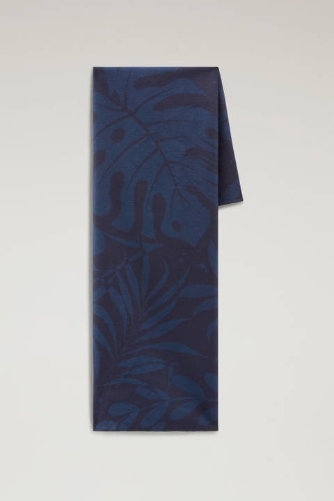 Garment-dyed Zuiver katoenen bandana met print Blauw | Woolrich