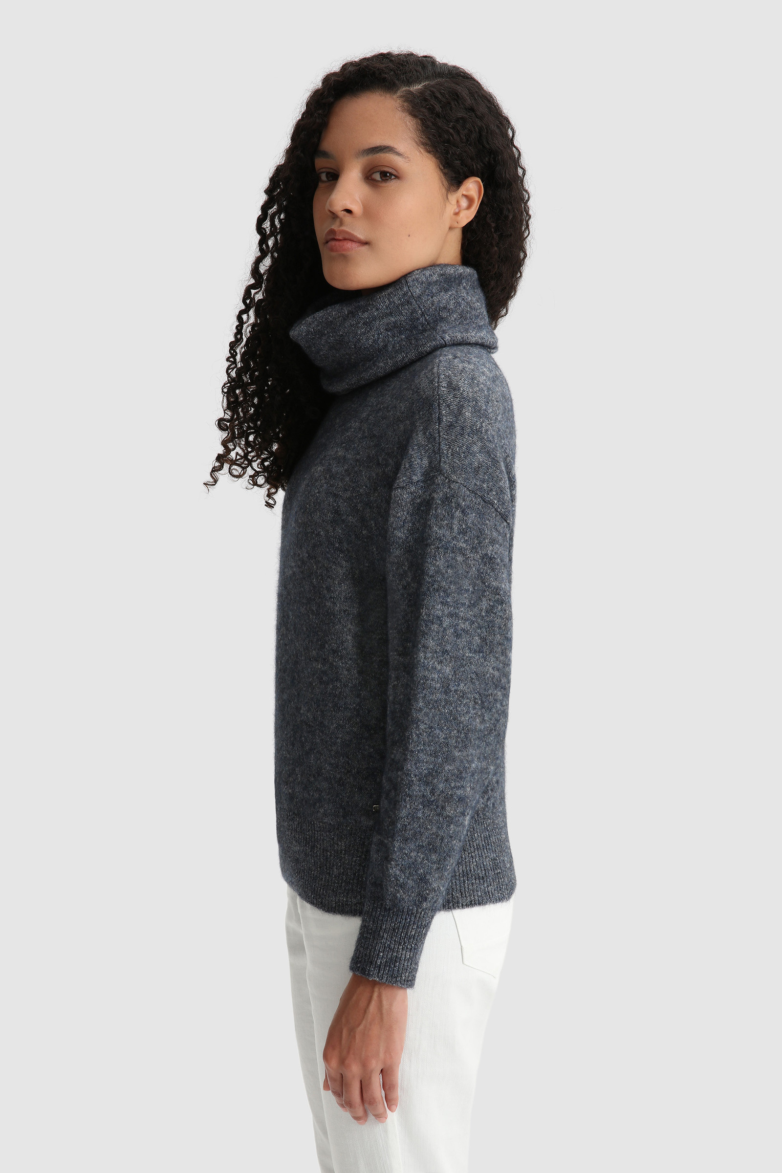 Stretch Turtleneck Sweater in wool blend