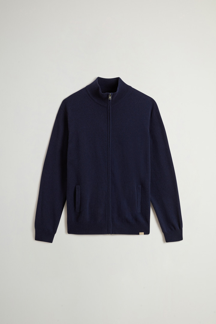 Pure Wool Turtleneck Sweater with Two-Way Zipper Blue photo 5 | Woolrich