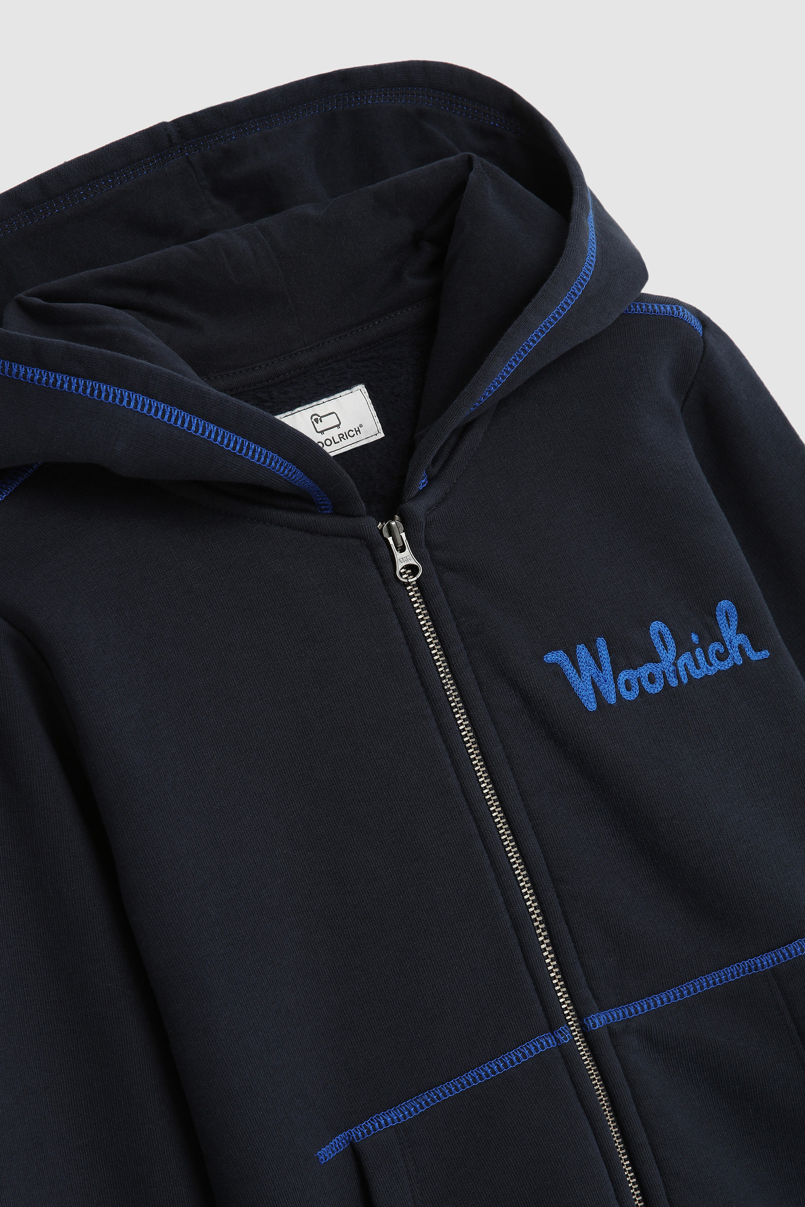 Kapuzenpulli mit durchgehendem Reißverschluss und gesticktem Vintage-Logo für Jungen