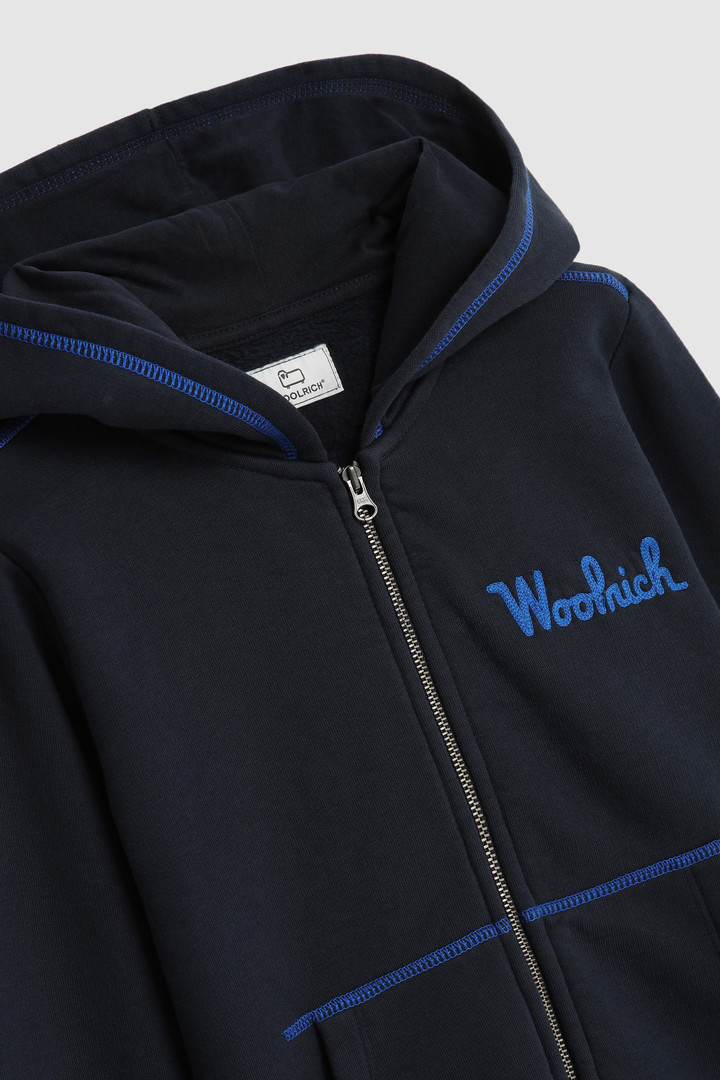 Felpa full-zip da bambino con logo vintage ricamato
