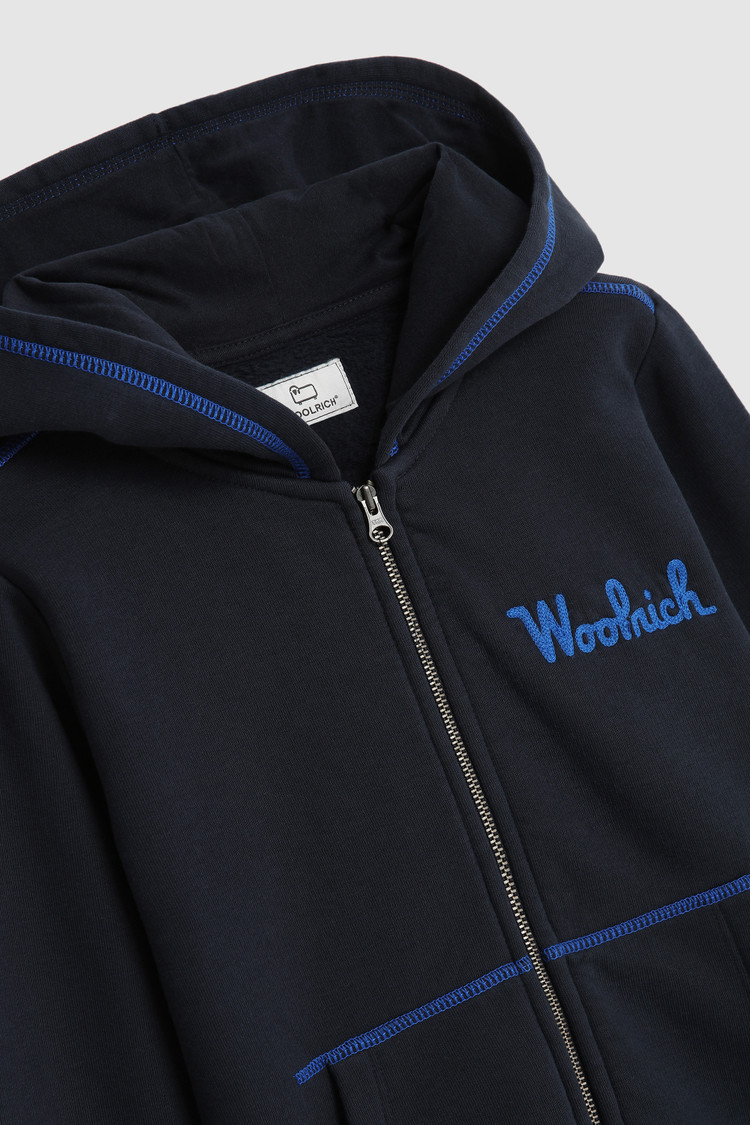 Felpa full-zip da bambino con logo vintage ricamato