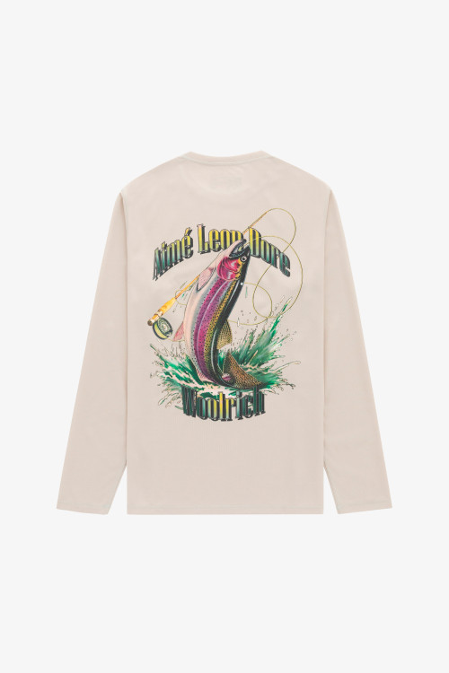 T-shirt Trout Performance à manches longues avec imprimé au dos Aimé Leon Dore / Woolrich grey | Woolrich