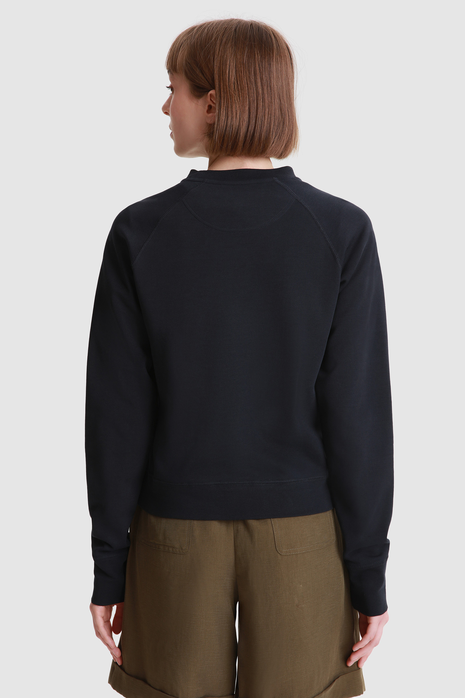 American Crewneck Sweatshirt with Embroidered Logo Blue photo 3 | Woolrich