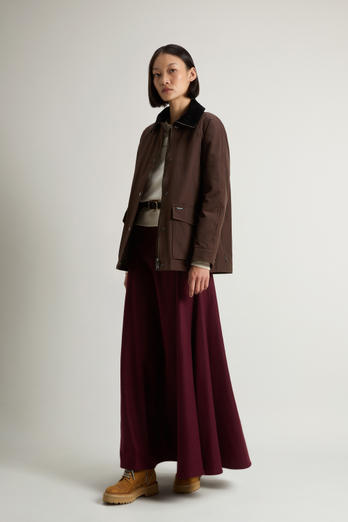 Ramar Cloth Jacket with Corduroy Collar Brown | Woolrich