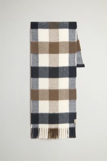 Scarf in Pure Wool with Checked Pattern White | Woolrich