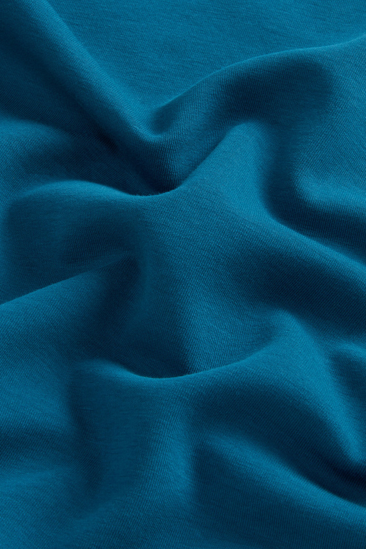 Crewneck Sweatshirt in Cotton-Blend Interlock with Logo Blue photo 6 | Woolrich