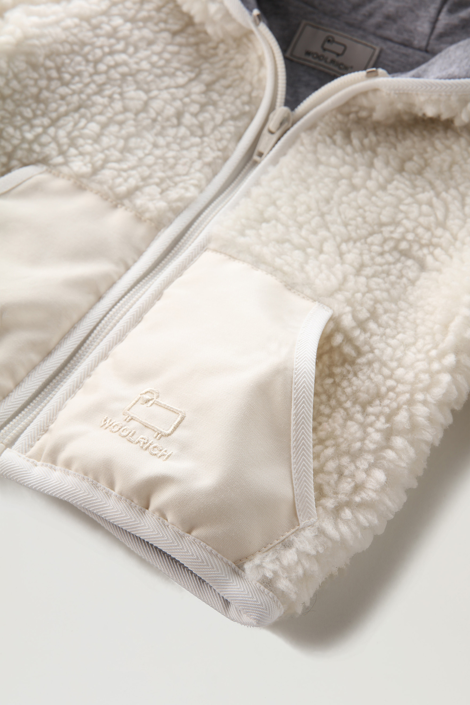Reißverschluss-Hoodie aus Sherpa-Fleece mit Wolle für Babys Weiß photo 3 | Woolrich