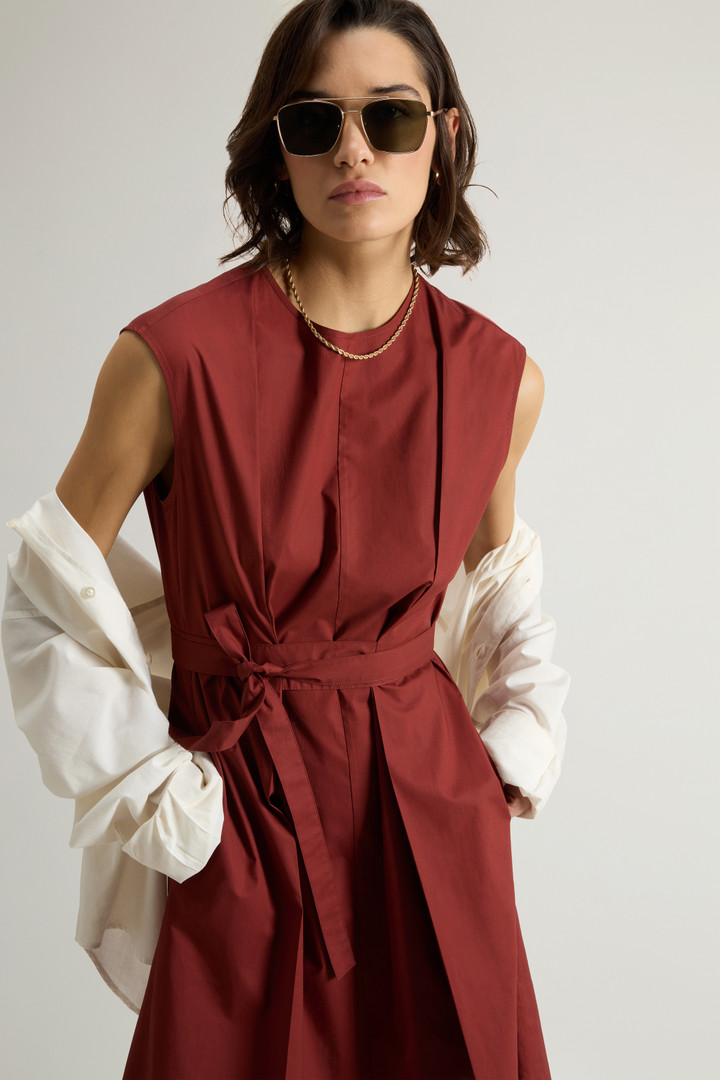 POPLIN BELTED DRESS Red photo 4 | Woolrich