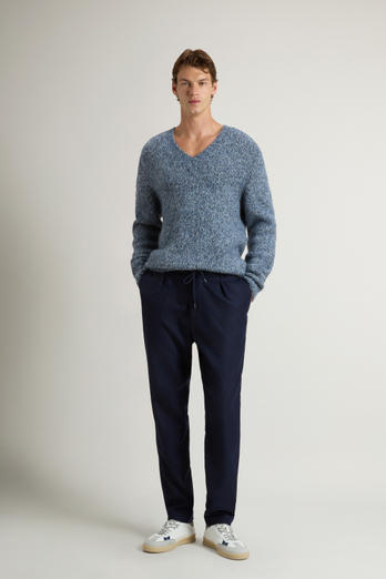 Milton Pants in Wool-Blend Flannel Blue | Woolrich