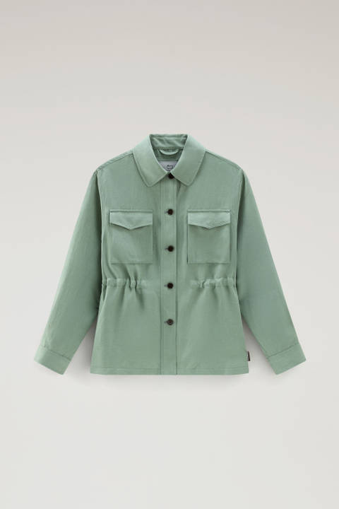 Overshirt in Linen Blend Green photo 2 | Woolrich