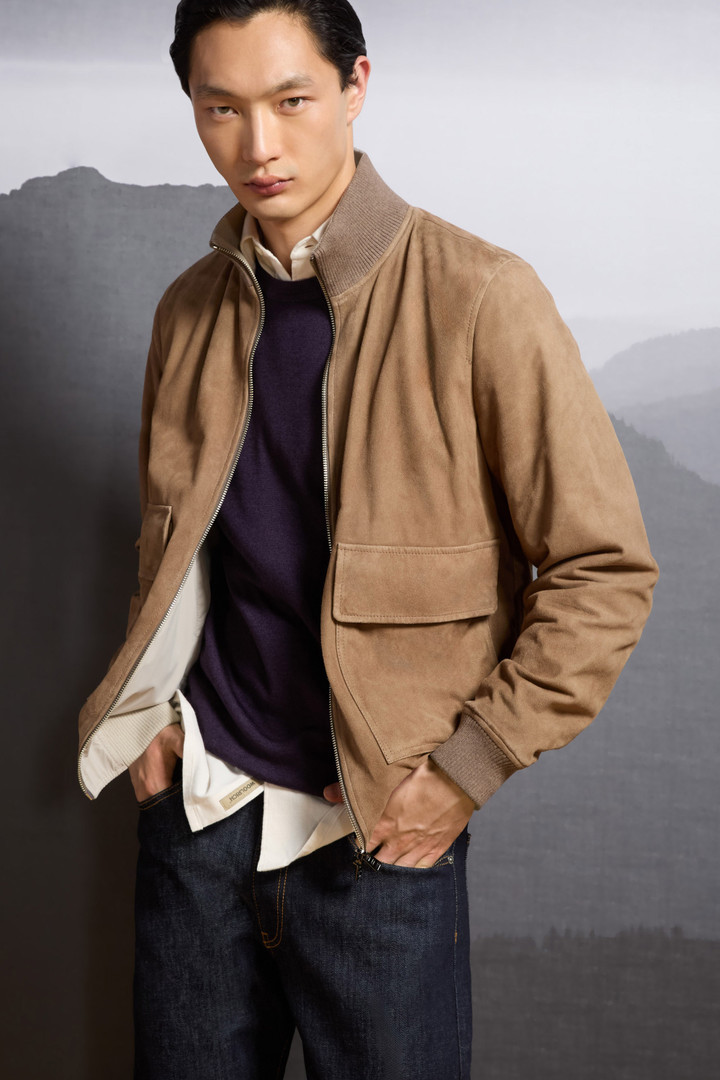 Double-Face Suede Bomber Jacket Brown photo 11 | Woolrich