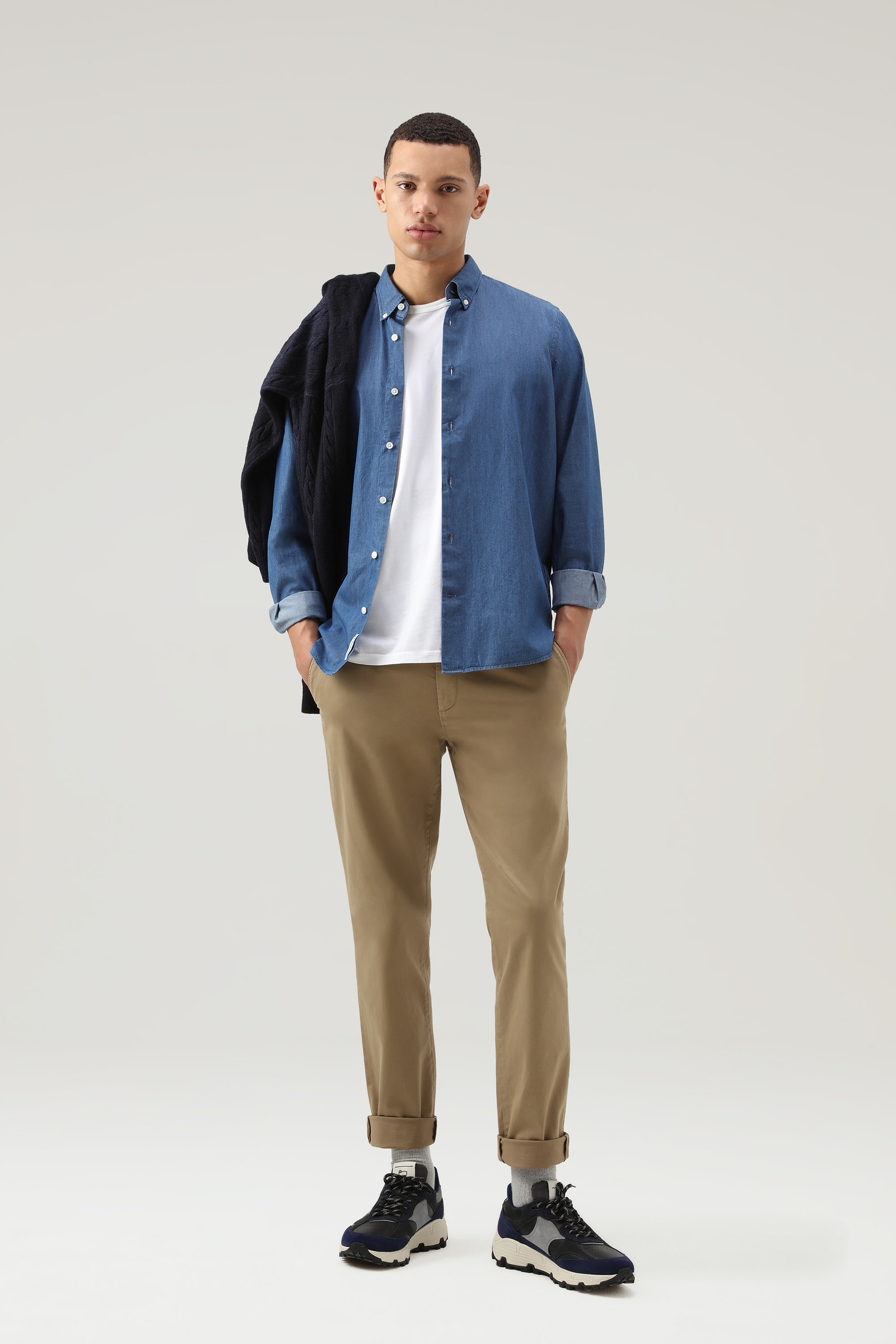 Shirt aus reinem Baumwoll-Chambray blau photo 2 | Woolrich