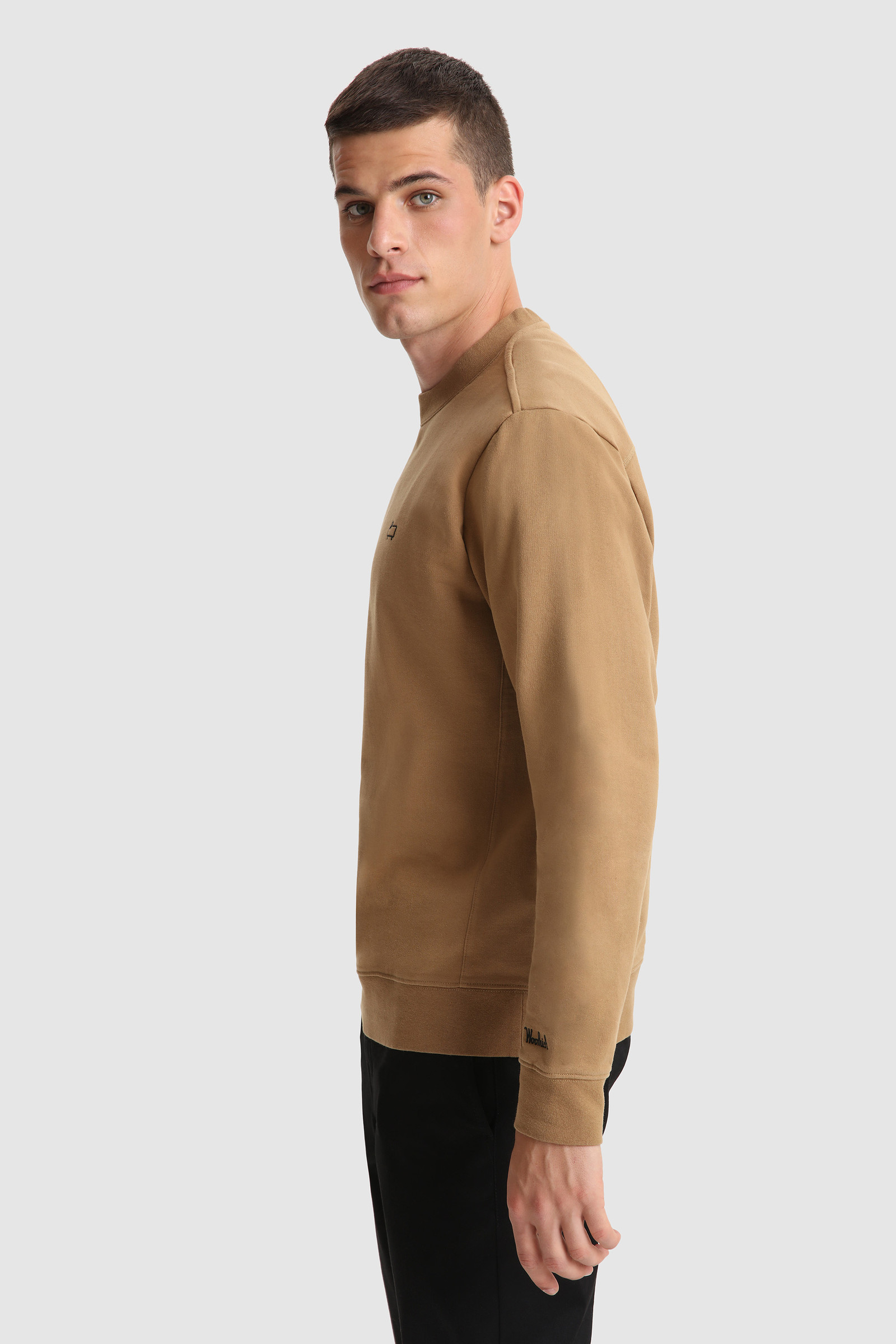 American Brushed Cotton Crewneck Sweatshirt Brown photo 3 | Woolrich