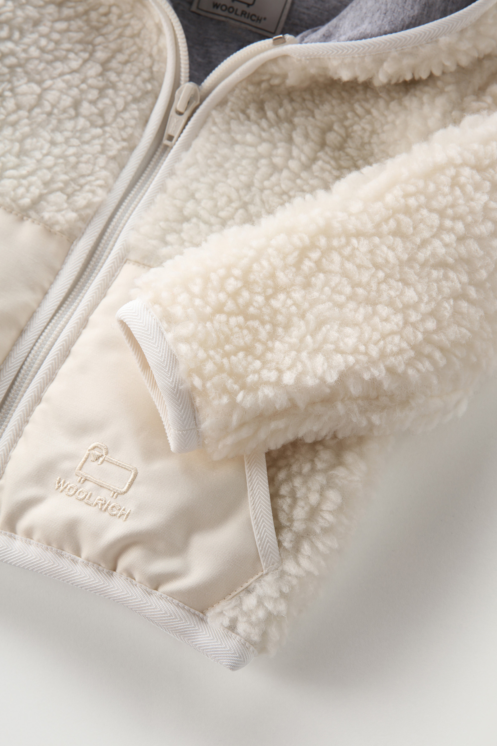 Reißverschluss-Hoodie aus Sherpa-Fleece mit Wolle für Babys Weiß photo 5 | Woolrich