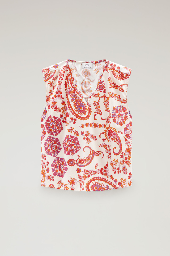 Blusa smanicata in popeline di puro cotone Rosso photo 5 | Woolrich
