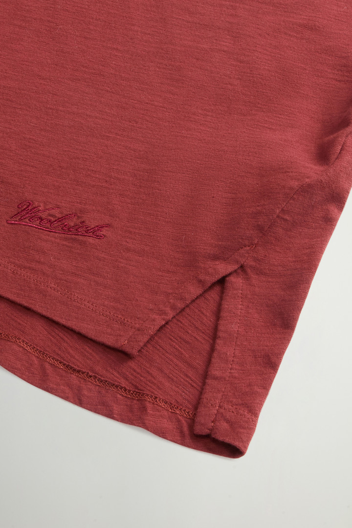 T-Shirt in Pure Cotton Slub Fabric Red photo 7 | Woolrich