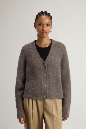 Stückgefärbter Cardigan aus Alpaka-Wollmischung Grau | Woolrich