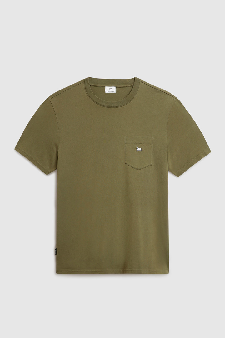 T-shirt with chest pocket Green photo 4 | Woolrich