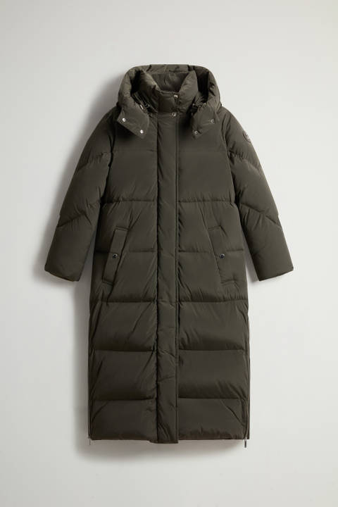 Aurora Long Parka in Stretch Nylon Green photo 2 | Woolrich