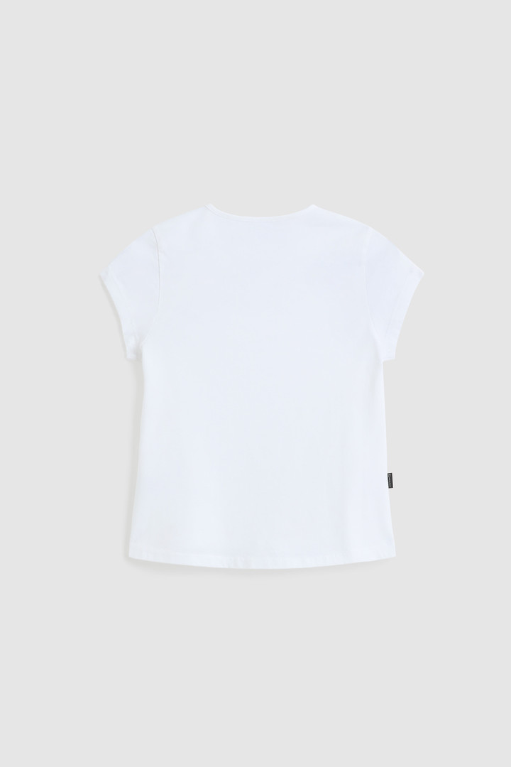 T-shirt avec logo imprimé pour fille blanc photo 2 | Woolrich