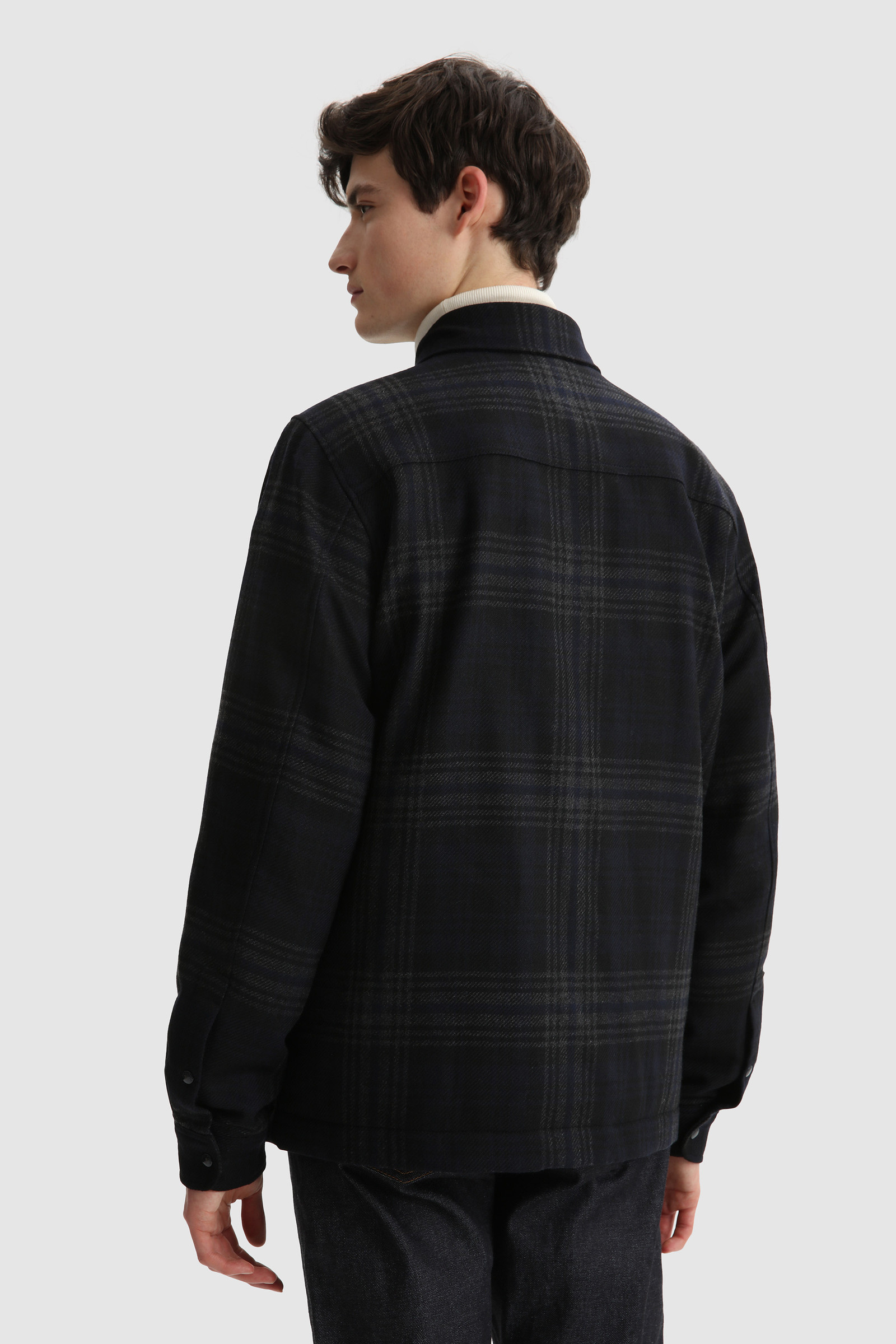 Alaskan check Shirt in Italian recycled wool
