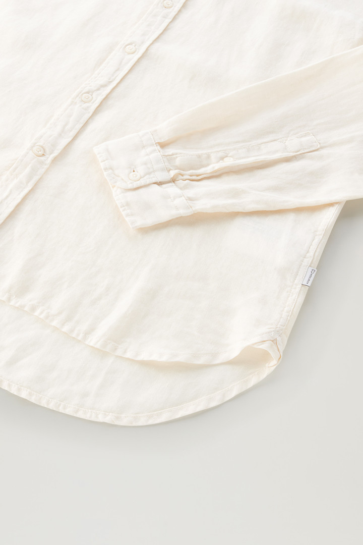 Garment-Dyed Pure Linen Shirt White photo 8 | Woolrich