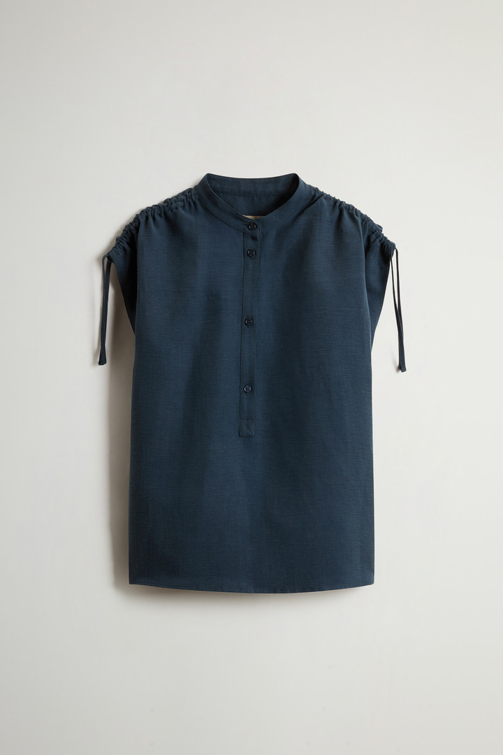 VISCOSE LINEN BLOUSE Blue photo 5 | Woolrich