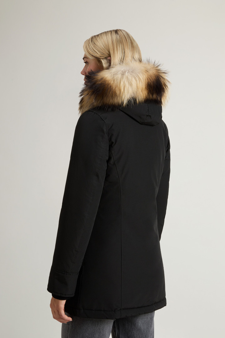 Arctic Parka in Ramar Cloth with Detachable Fur Trim Black photo 3 | Woolrich