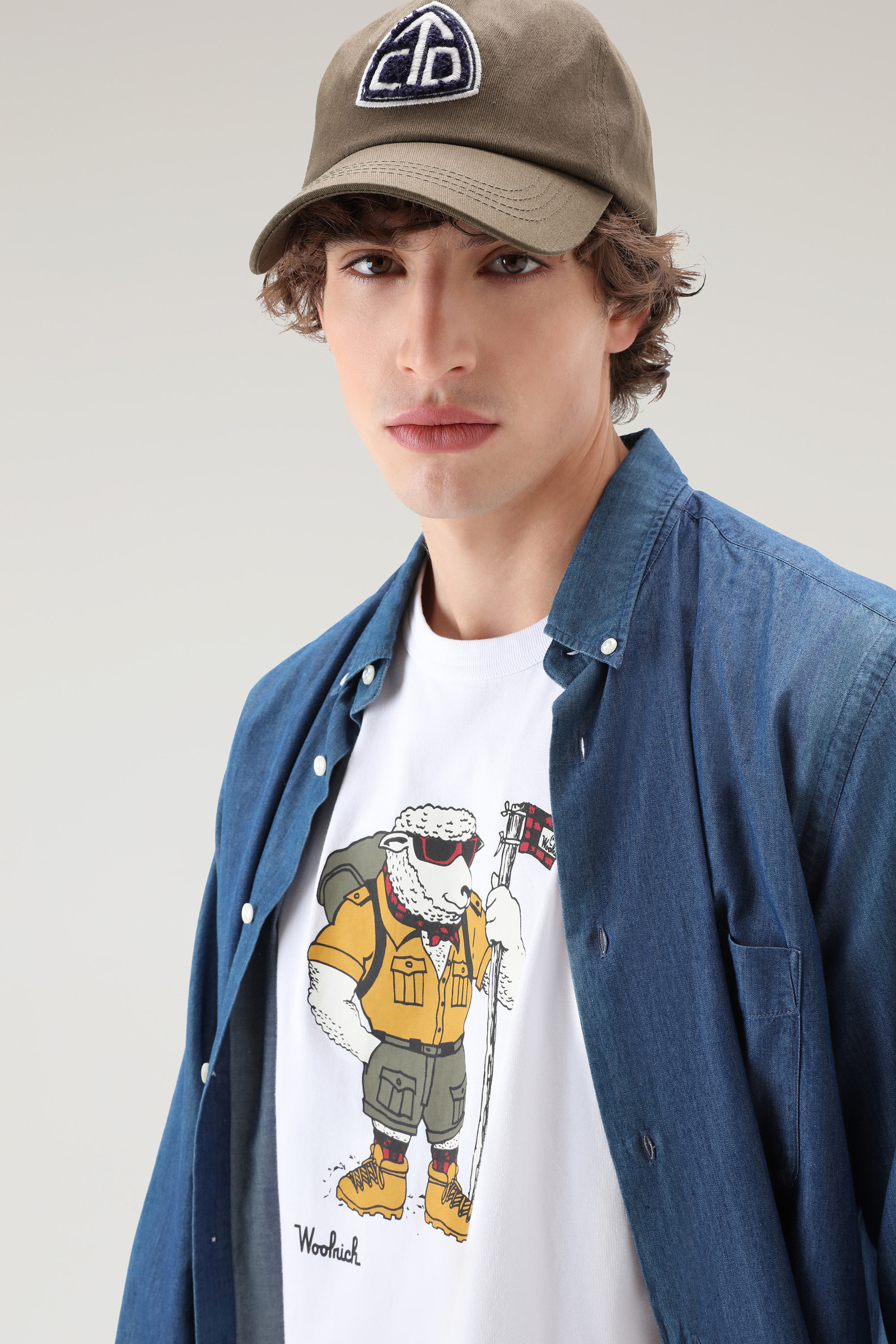 T-shirt aus reiner Baumwolle mit animiertem Schaflogo weiß photo 4 | Woolrich