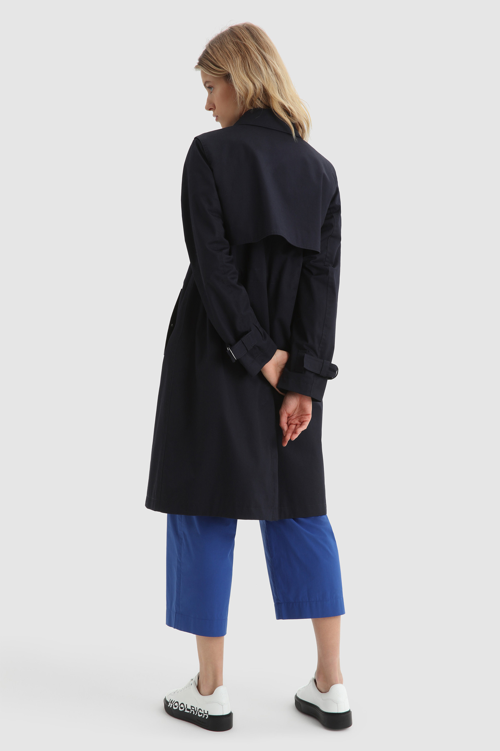 Havice Light Trench Coat with Printed Check Lining Blue photo 3 | Woolrich