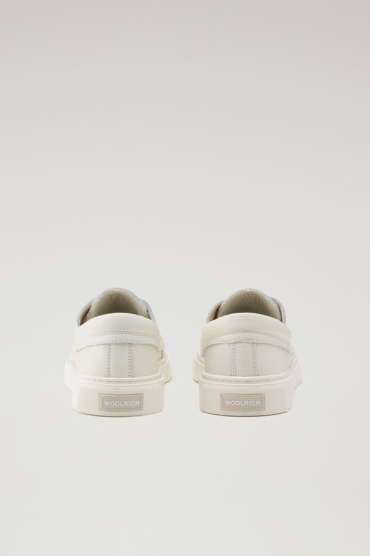Tumbled Leather Boat Shoes White photo 3 | Woolrich